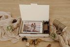 Scatola porta foto in legno naturale con vano USB – perfetta per foto e regali