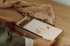 Scatola porta foto in legno naturale coperchio scorrevole con vano USB – perfetta per foto e regali